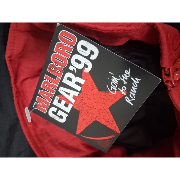 Vintage 90s Marlboro Gear '99 Nylon Windbreaker Track Suit L Brand New With Tags - Picture 2 of 12